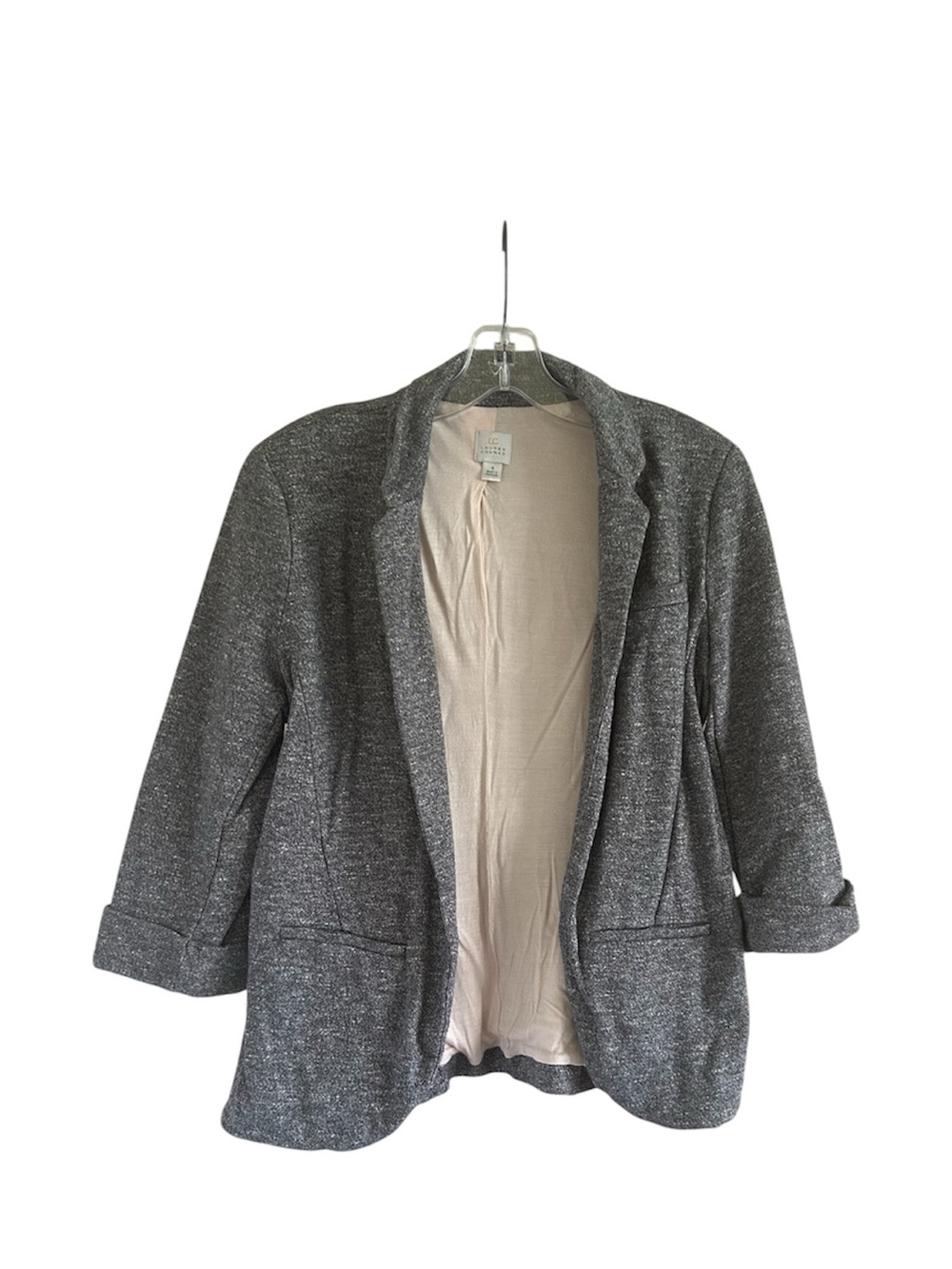 LC Lauren Conrad Knit Lined Open-Front Size 4 Short Sleeve Blazer Jacket